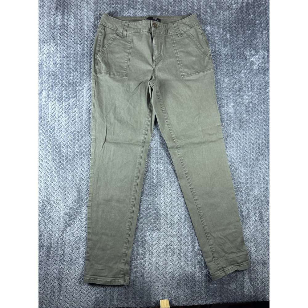 1822 Denim Ankle Pants Womens 6 Green Stretch Pockets Mid Rise Slim Straight Leg